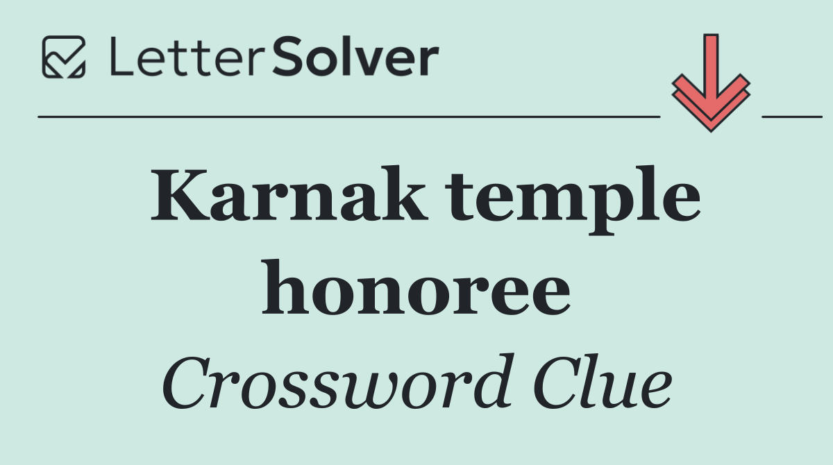 Karnak temple honoree