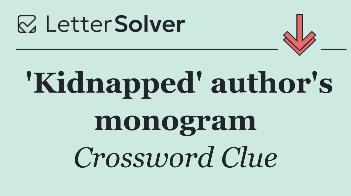 'Kidnapped' author's monogram