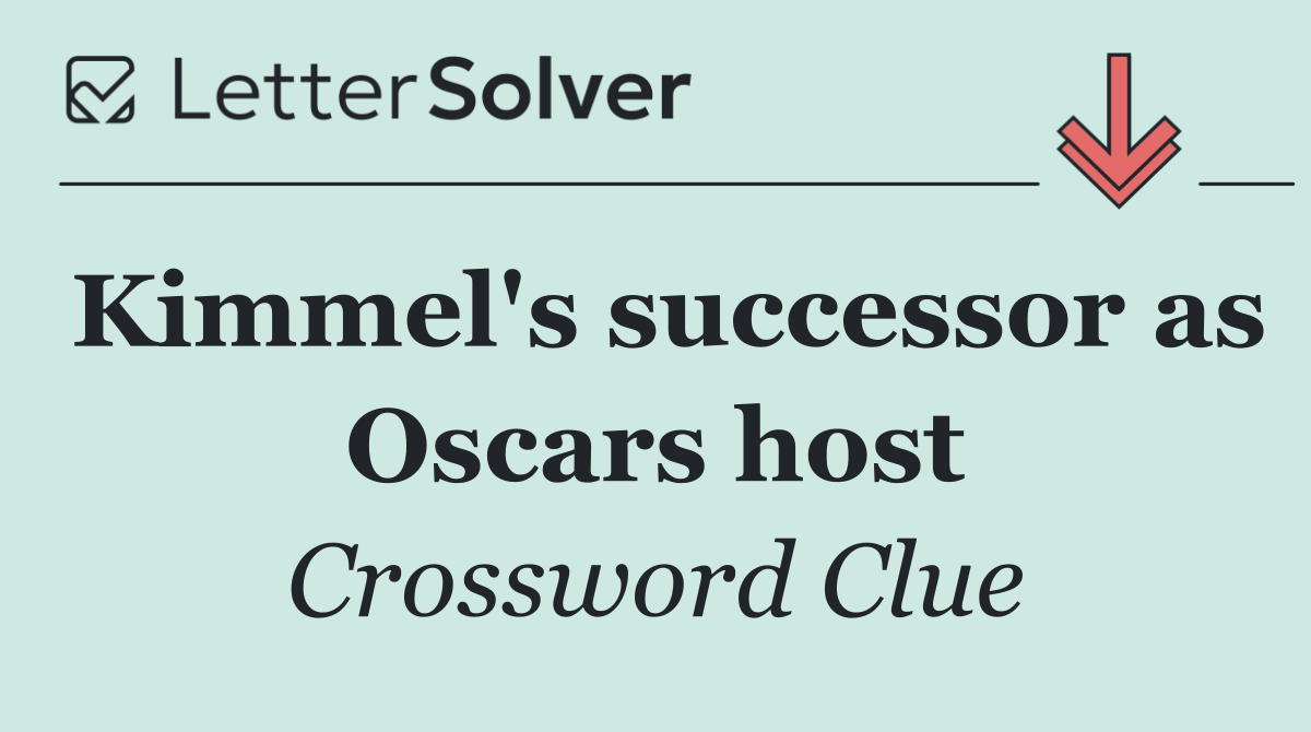 Kimmel's successor as Oscars host