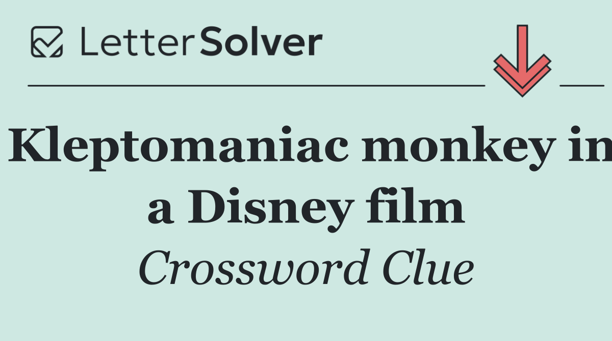 Kleptomaniac monkey in a Disney film