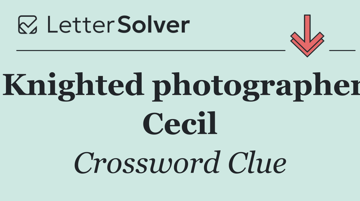 Knighted photographer Cecil