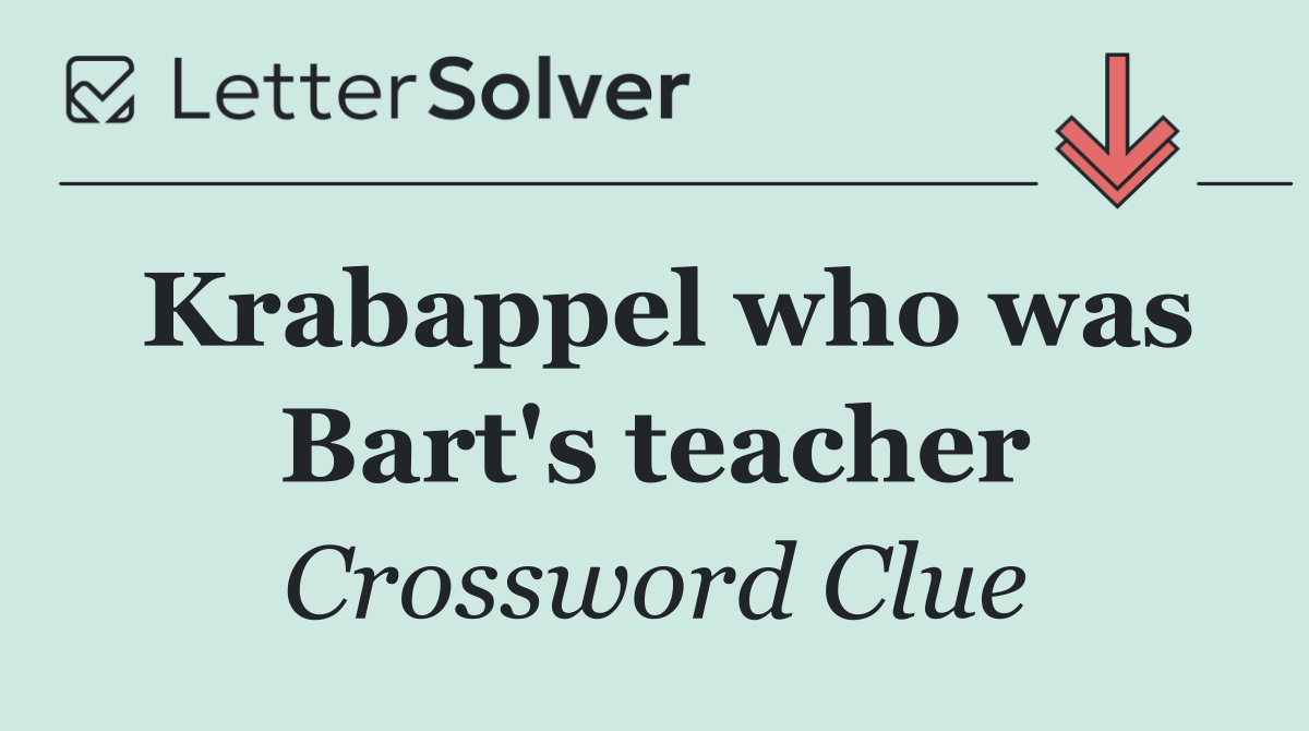 Krabappel who was Bart's teacher