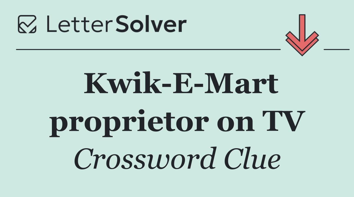 Kwik E Mart proprietor on TV