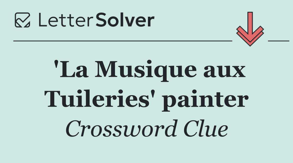 'La Musique aux Tuileries' painter