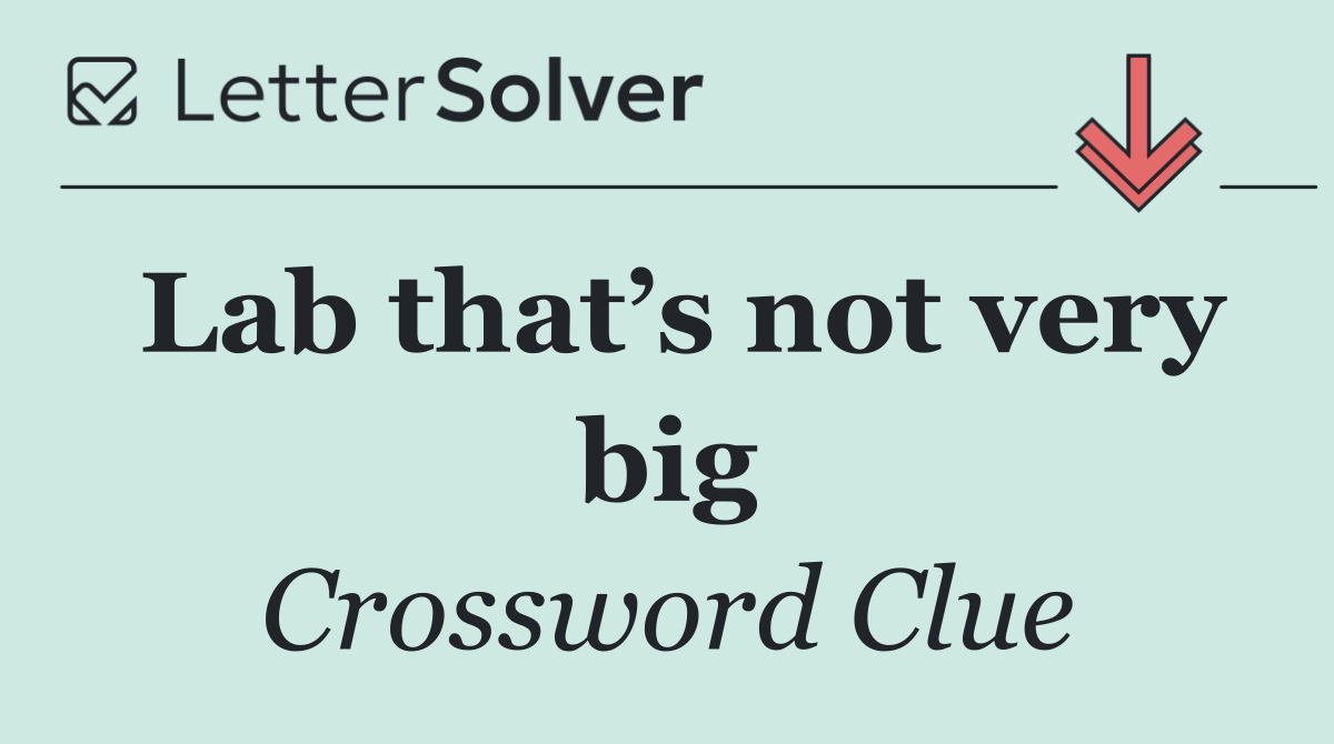 Lab that’s not very big