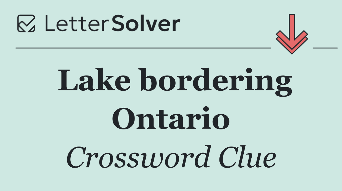 Lake bordering Ontario