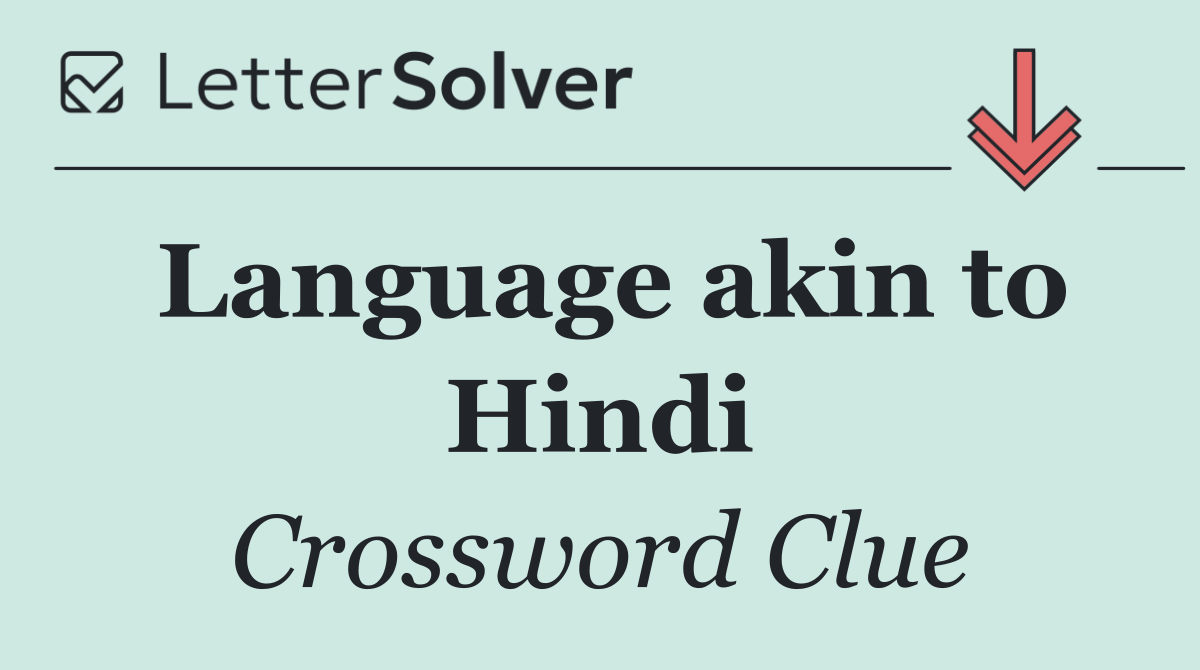 Language akin to Hindi