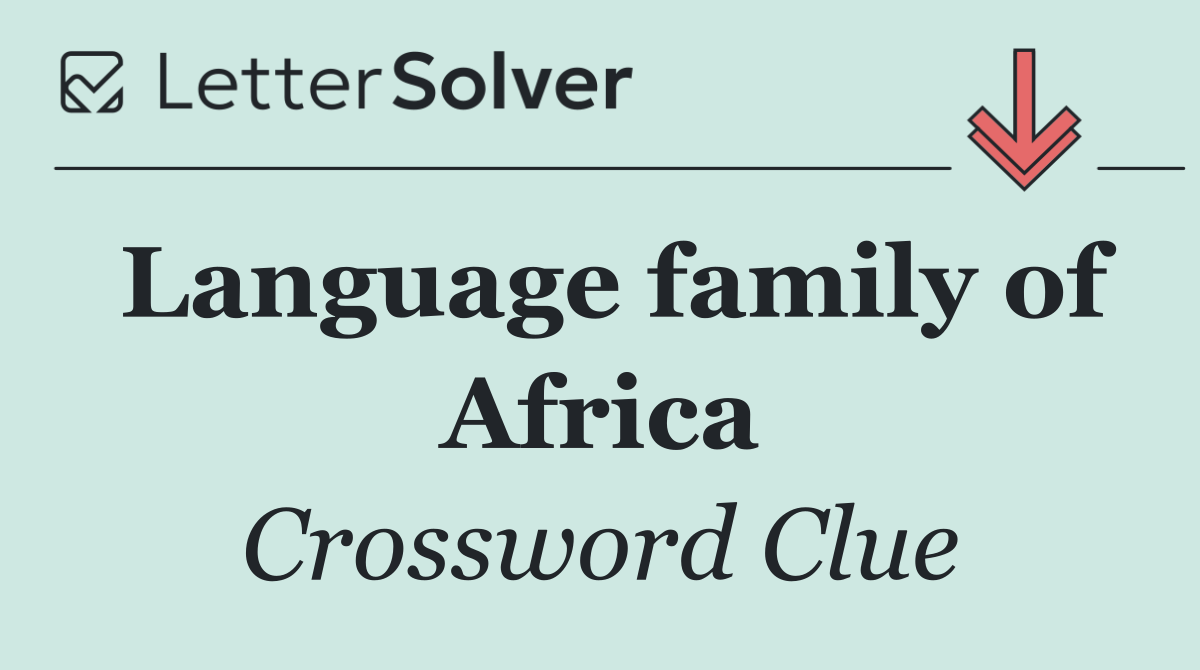 Language family of Africa