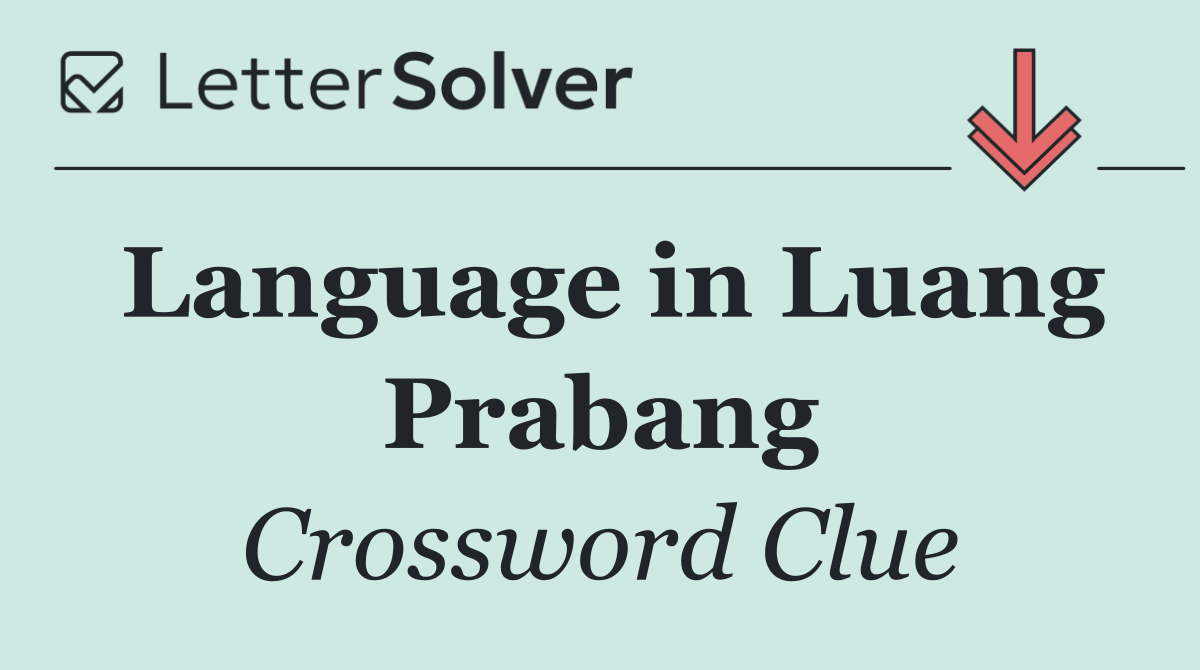 Language in Luang Prabang