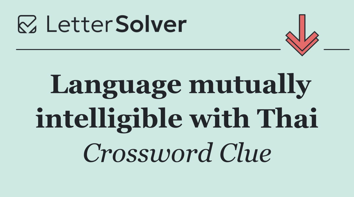 Language mutually intelligible with Thai