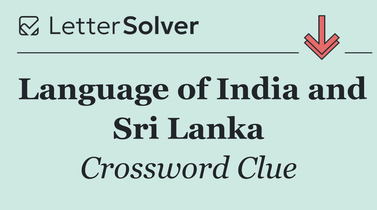 Language of India and Sri Lanka