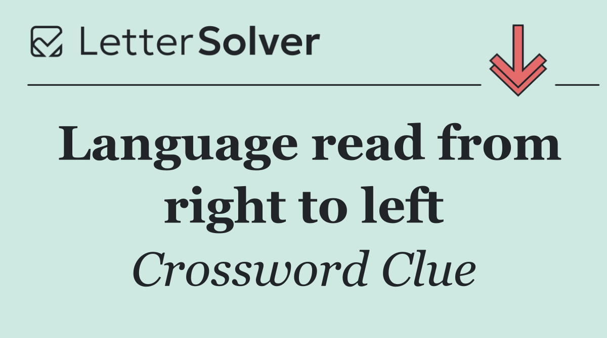 Language read from right to left
