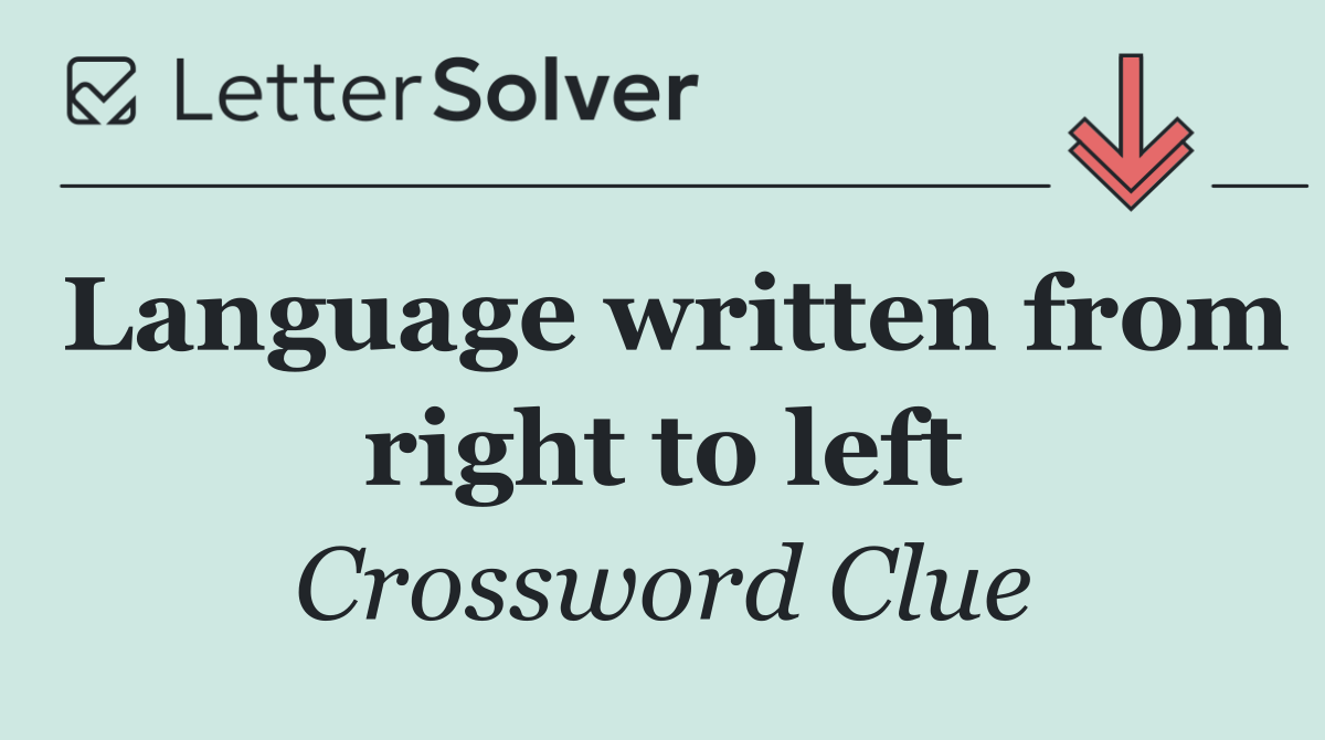 Language written from right to left
