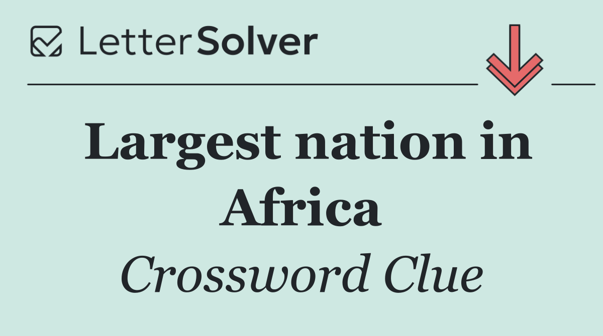 Largest nation in Africa