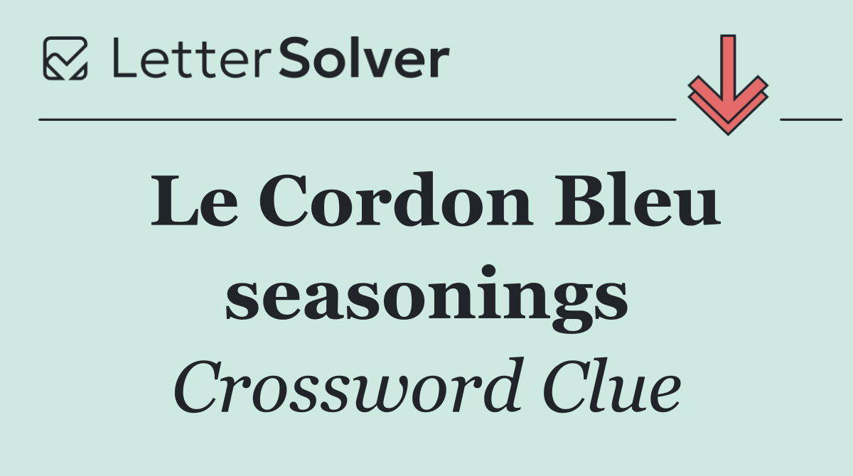 Le Cordon Bleu seasonings