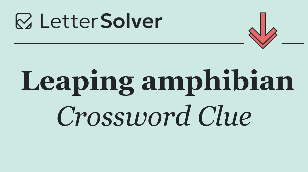 Leaping amphibian