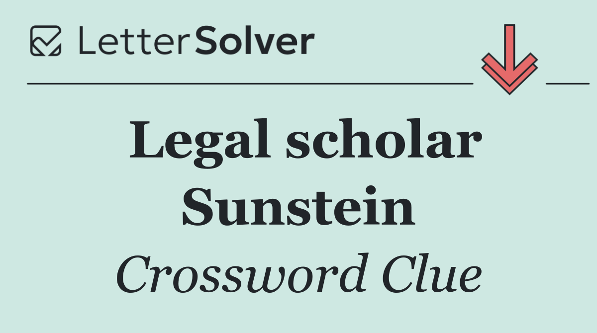 Legal scholar Sunstein