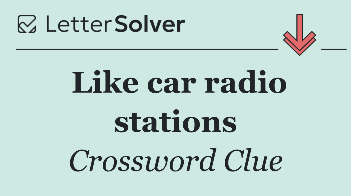Like car radio stations