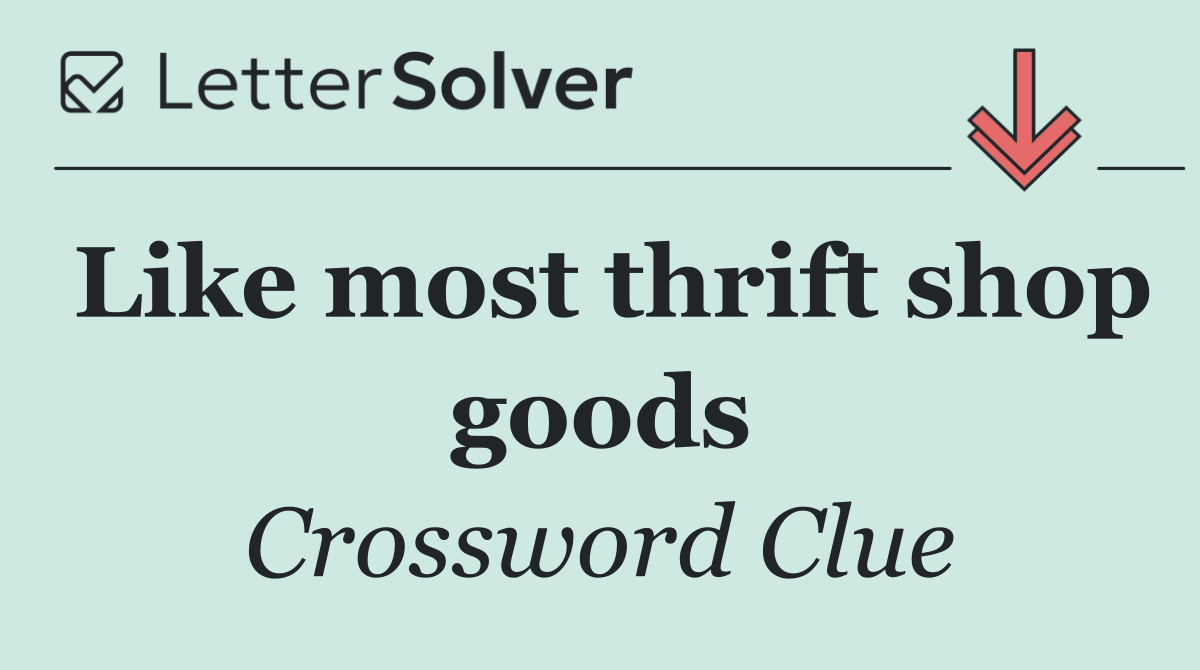 Like most thrift shop goods