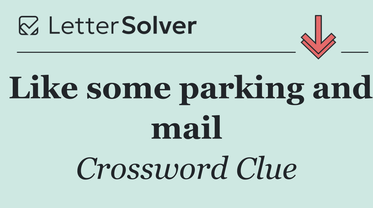 Like some parking and mail