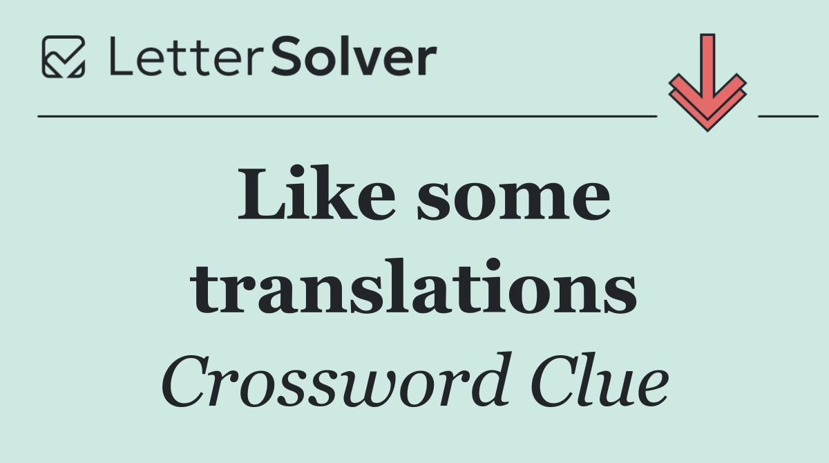 Like some translations