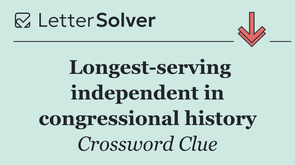 Longest serving independent in congressional history