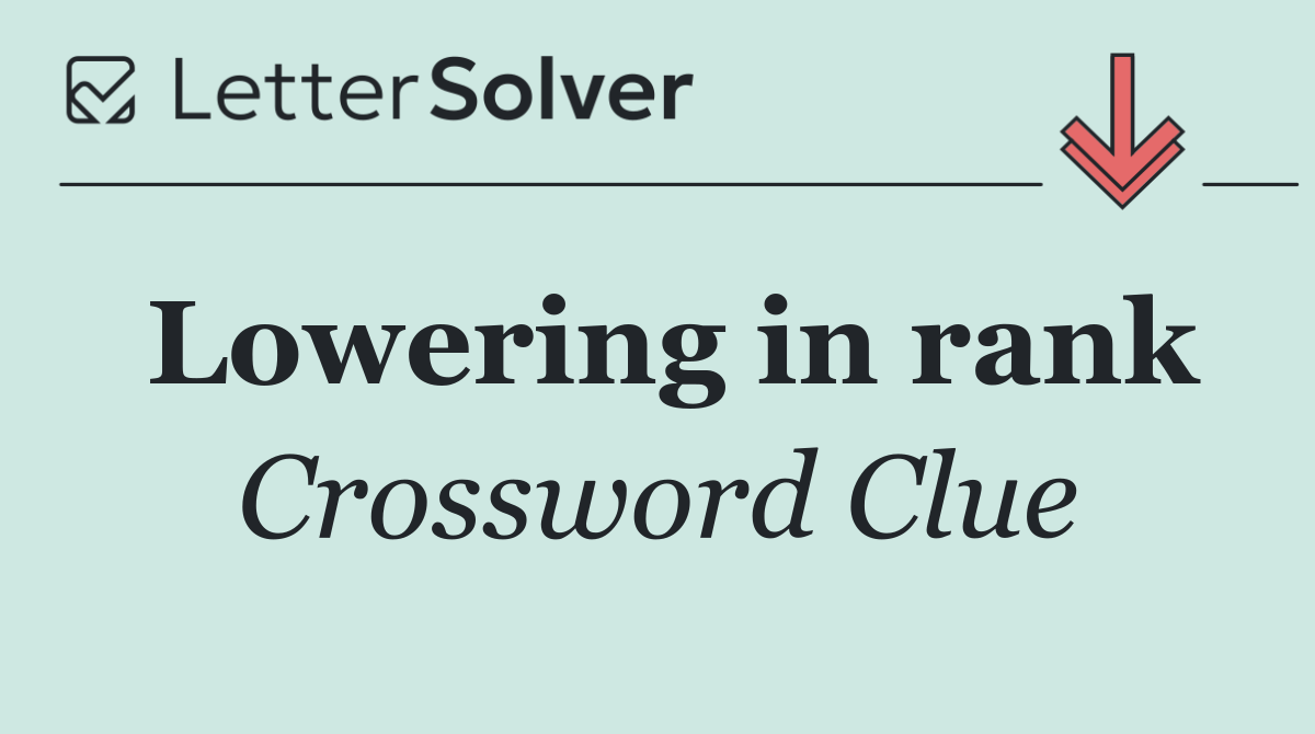 Lowering in rank