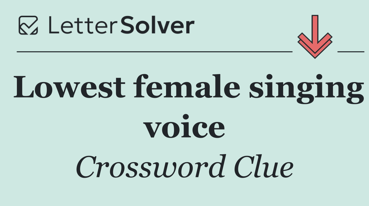 Lowest female singing voice