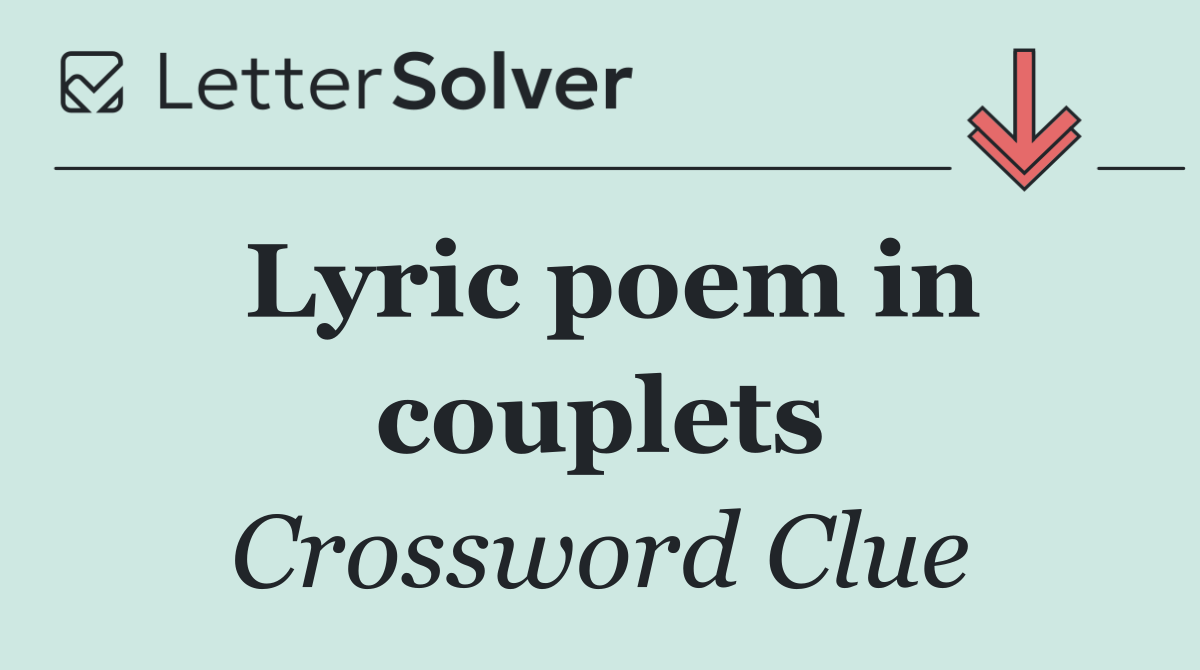 Lyric poem in couplets