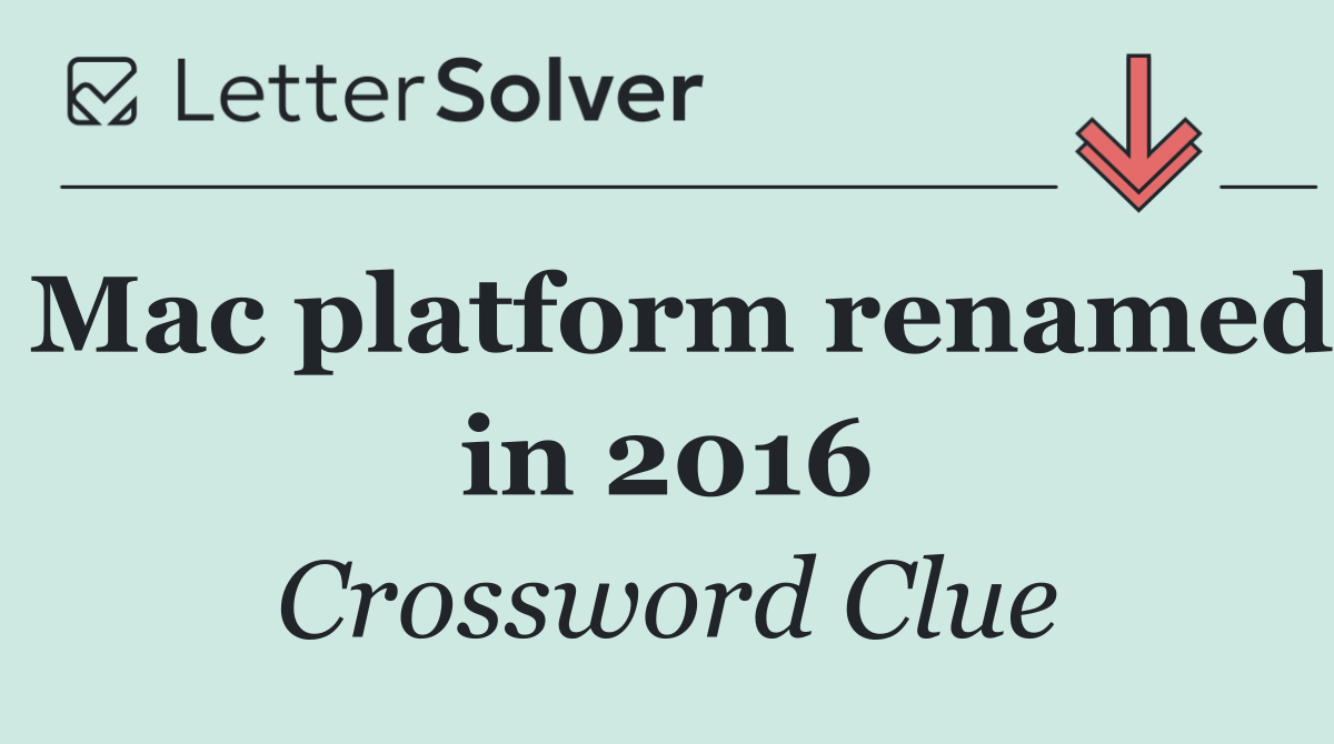 Mac platform renamed in 2016