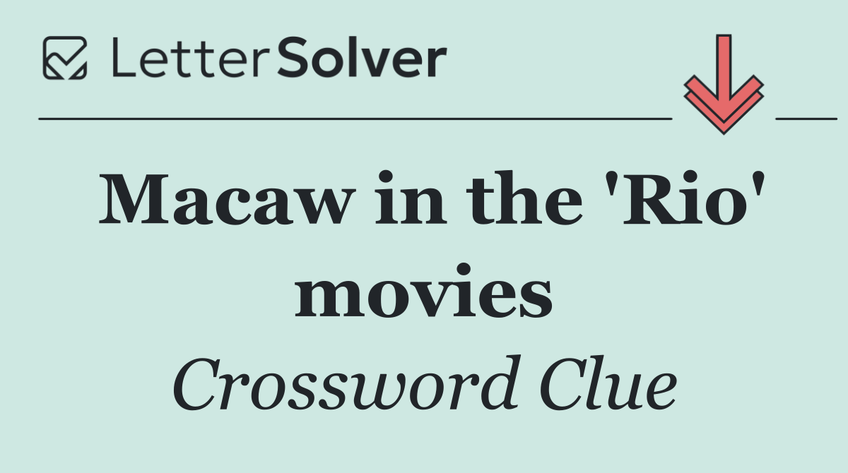 Macaw in the 'Rio' movies