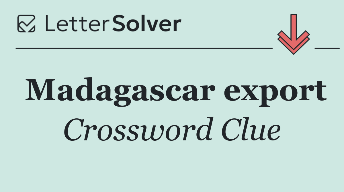 Madagascar export
