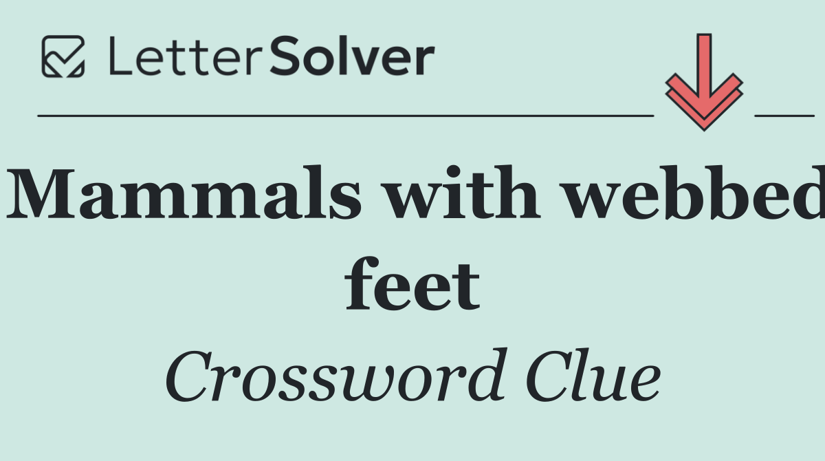Mammals with webbed feet