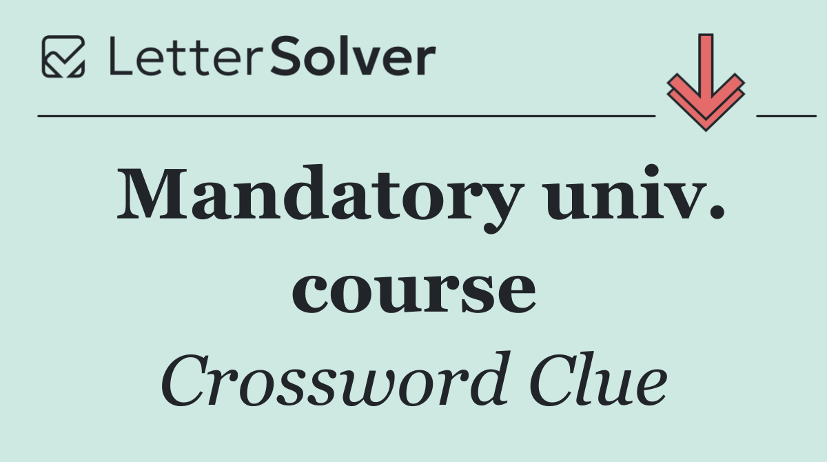 Mandatory univ. course