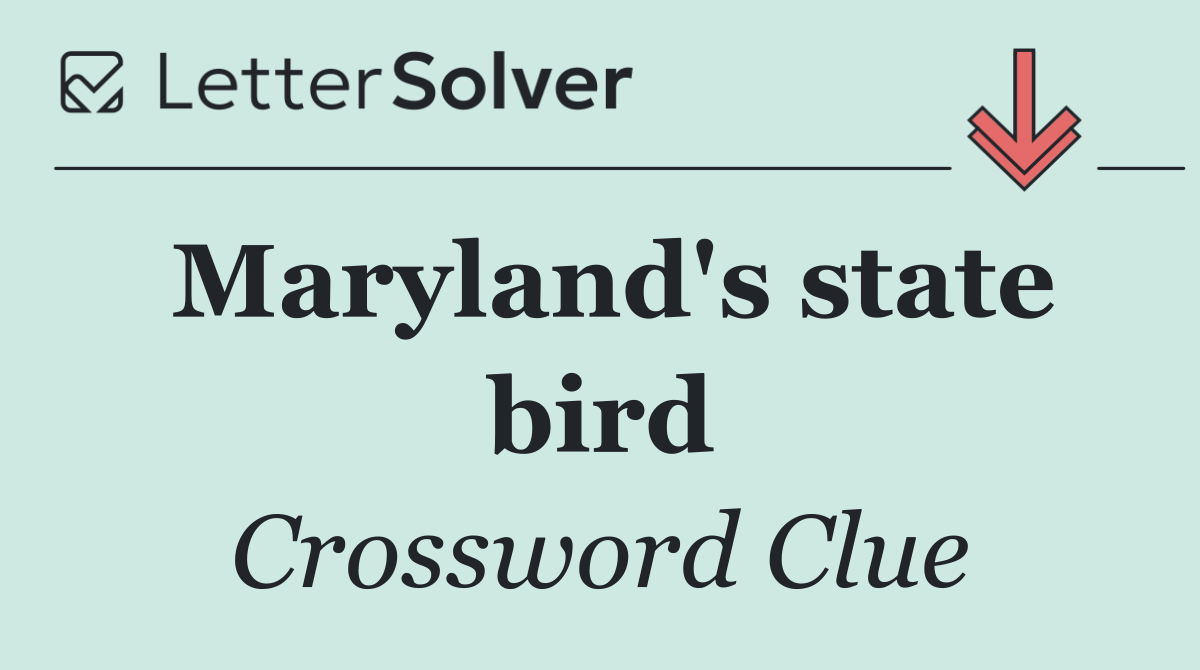 Maryland's state bird