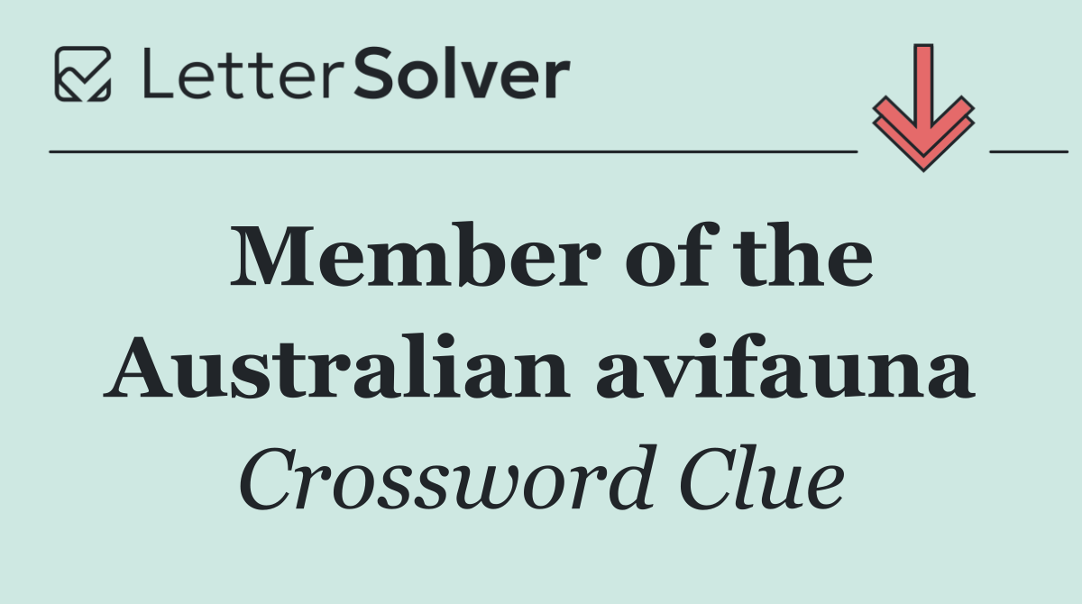 Member of the Australian avifauna