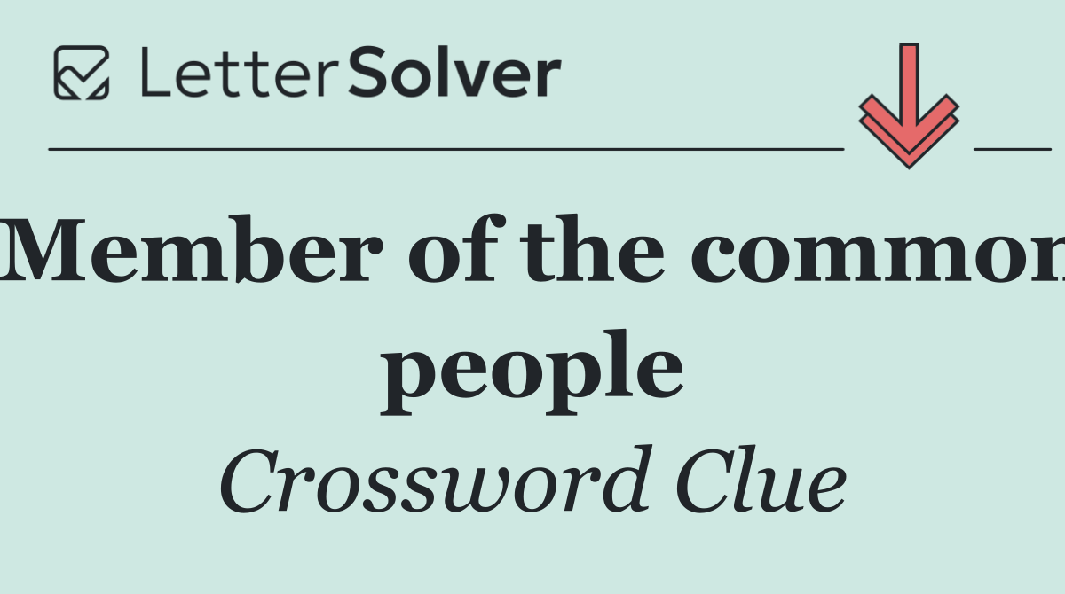 Member of the common people