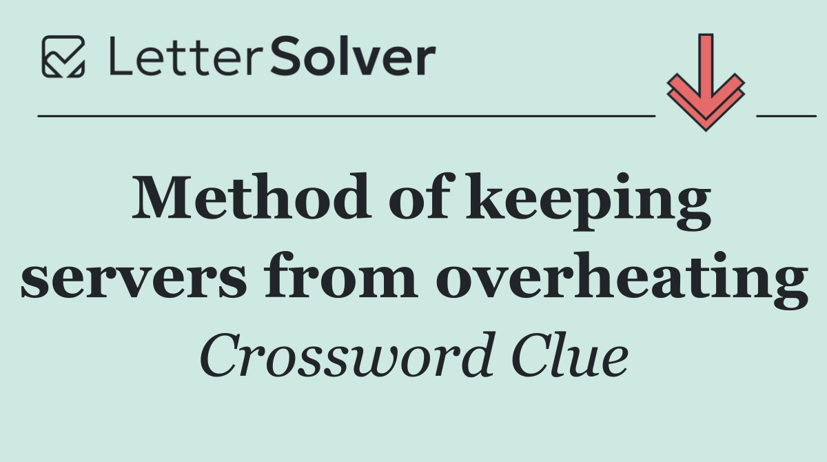 Method of keeping servers from overheating
