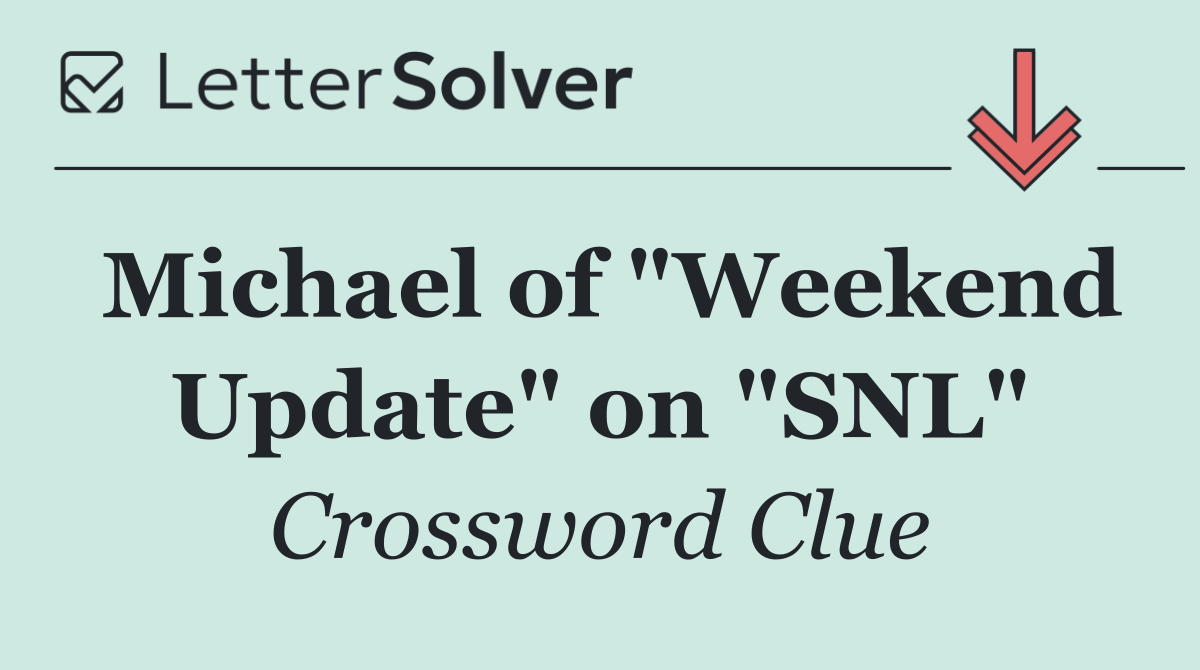 Michael of "Weekend Update" on "SNL"