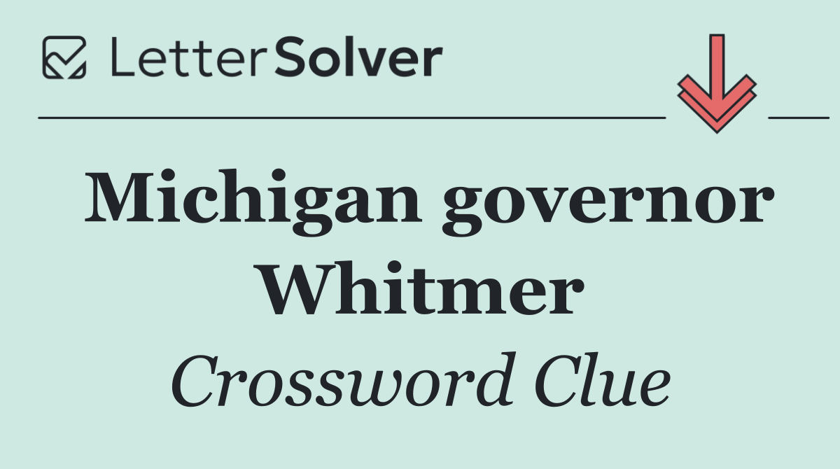 Michigan governor Whitmer
