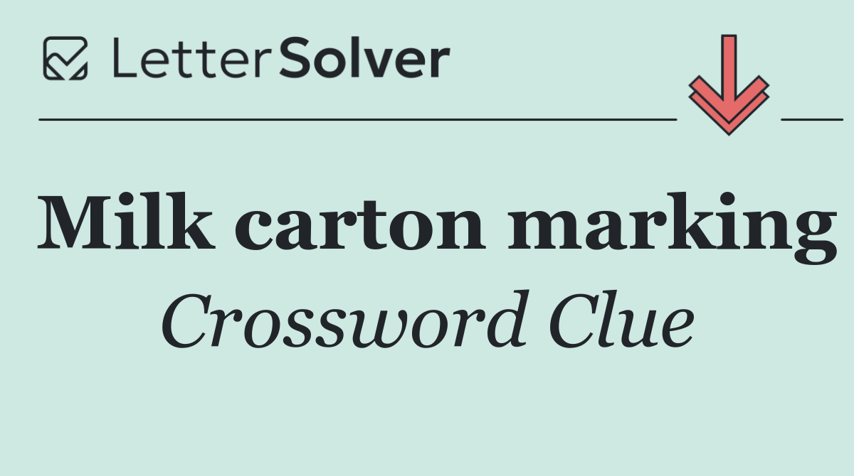 Milk carton marking