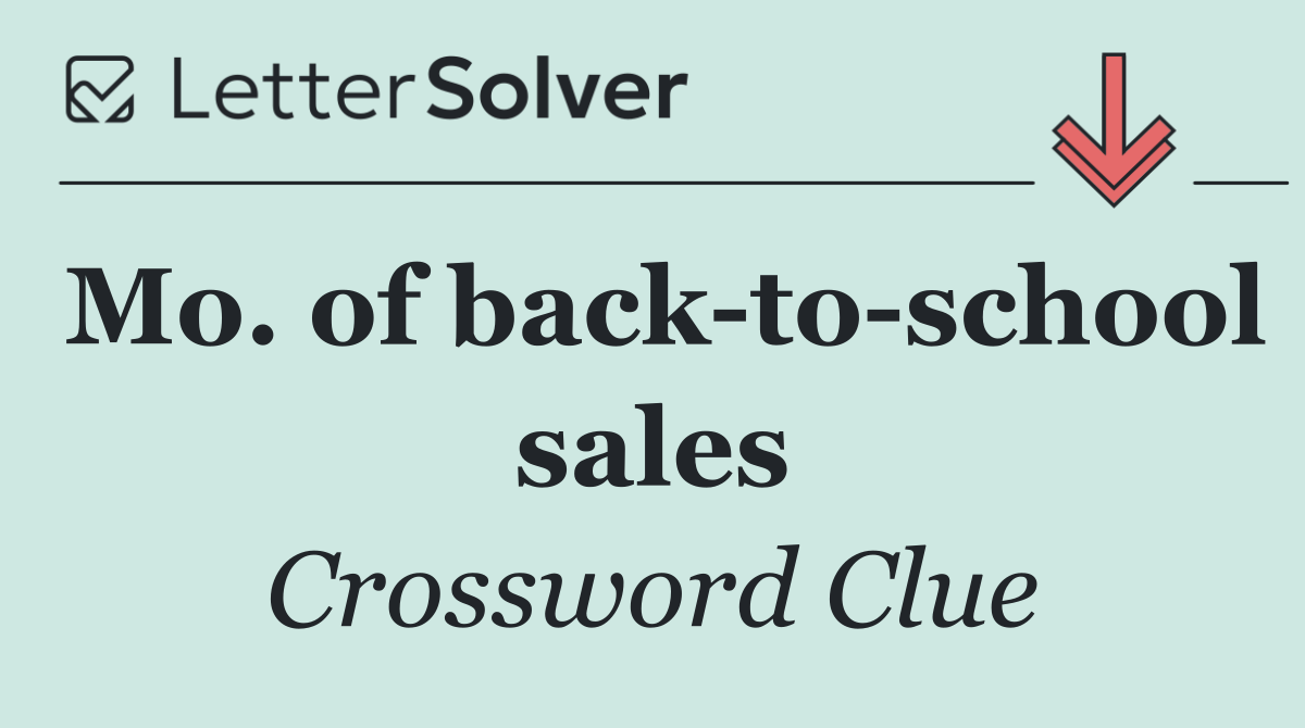 Mo. of back to school sales