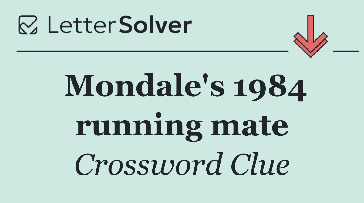 Mondale's 1984 running mate