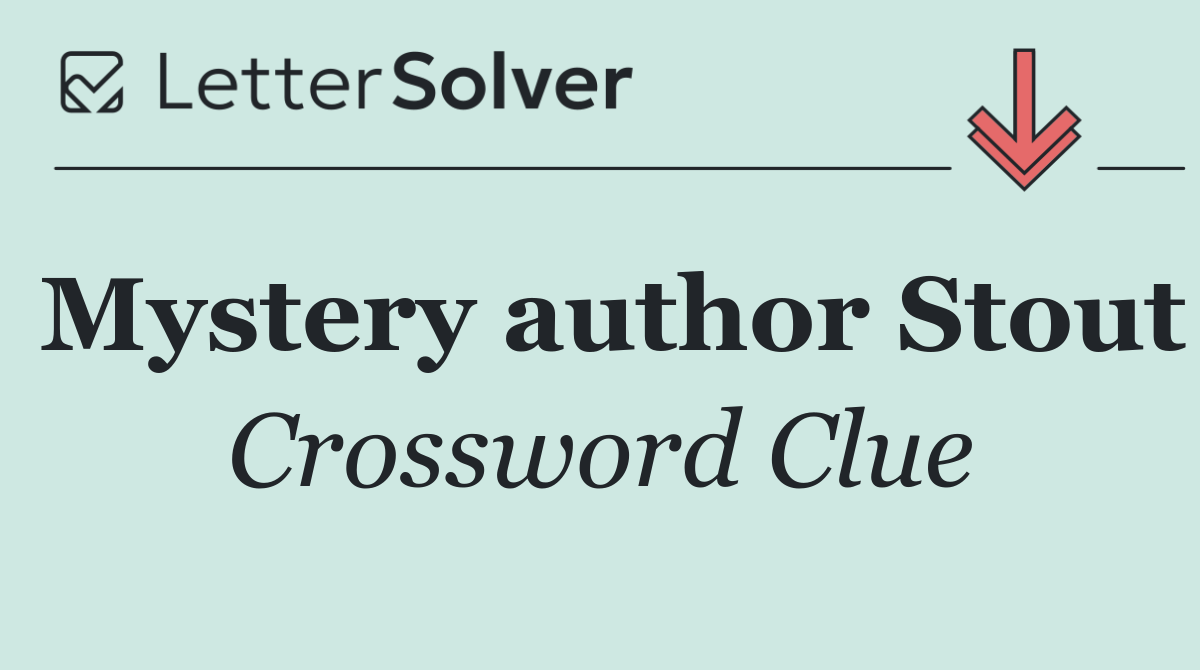 Mystery author Stout