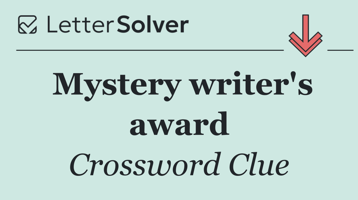 Mystery writer's award