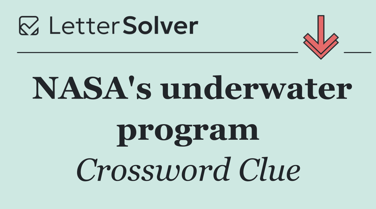 NASA's underwater program