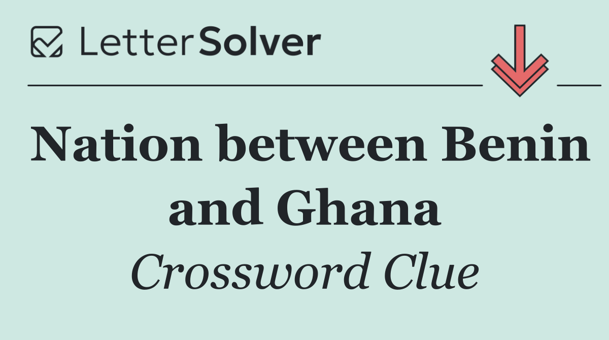 Nation between Benin and Ghana