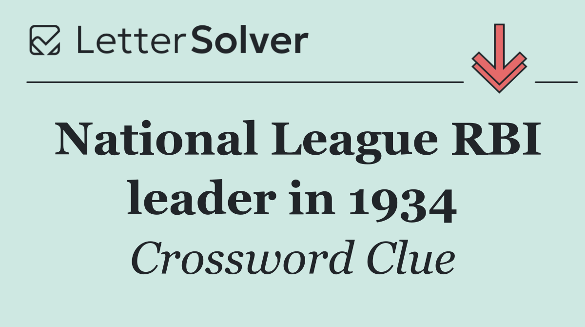 National League RBI leader in 1934