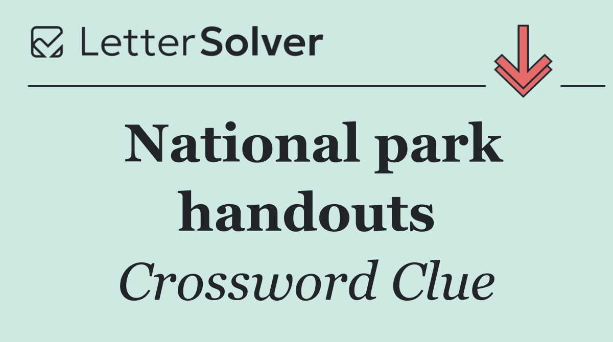 National park handouts