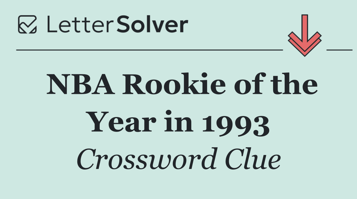 NBA Rookie of the Year in 1993